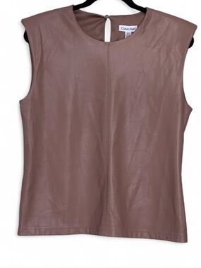 Calvin Klein faux leather sleeveless top size S